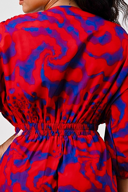 Long-Sleeve Printed Romper