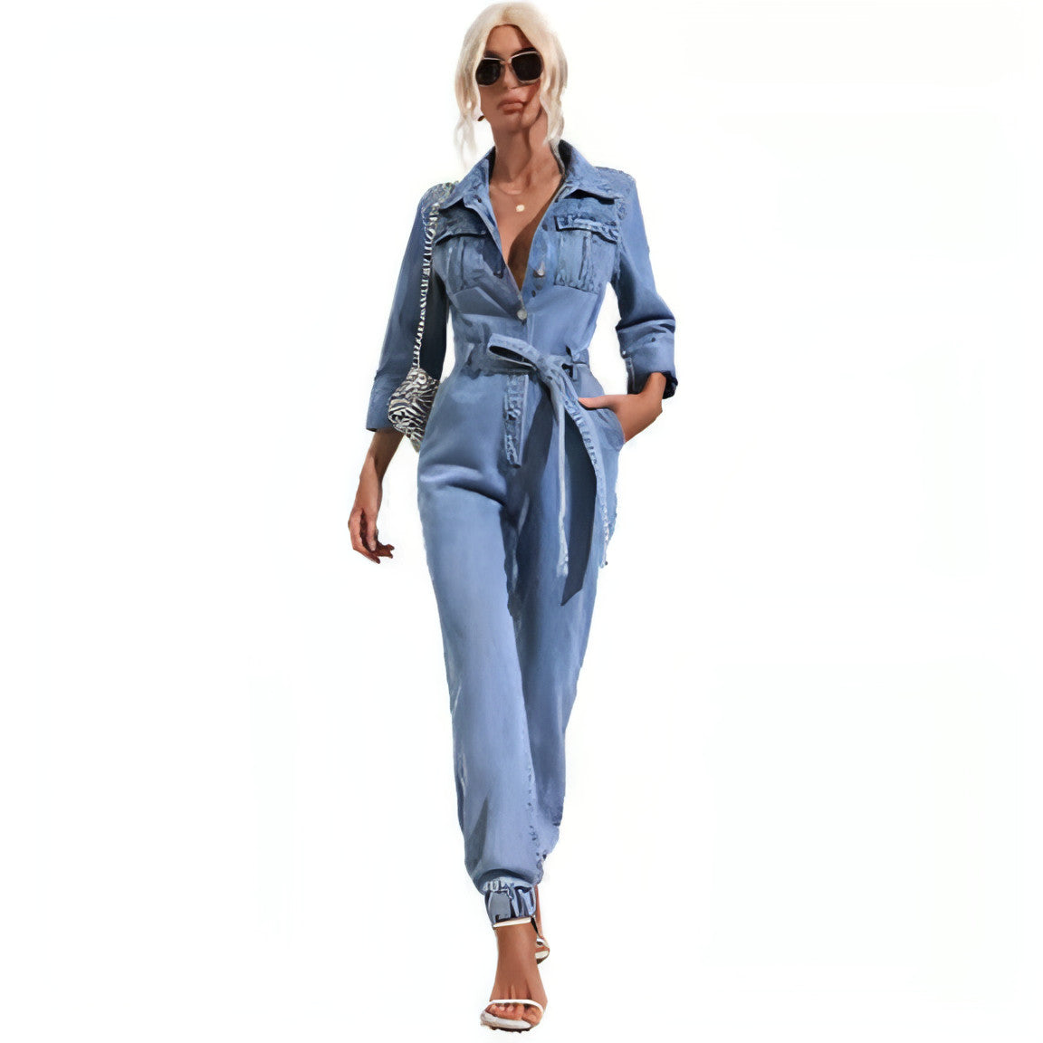 Denim Wide-Leg Jumpsuit