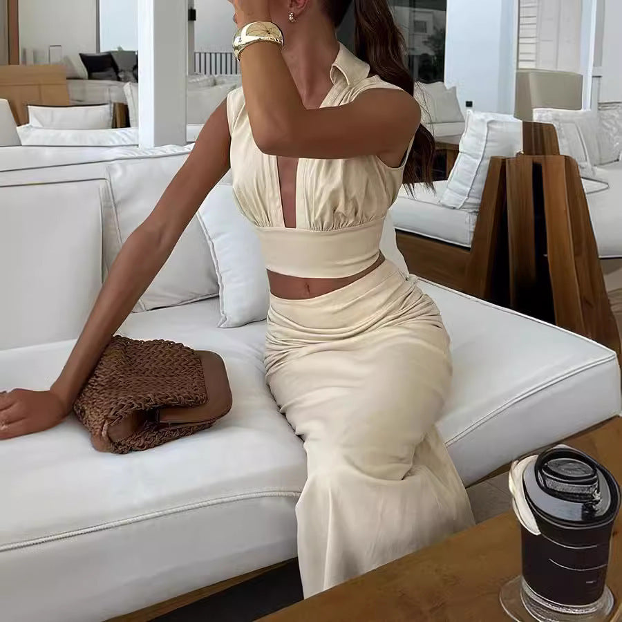 Sleeveless A-Line Top and Skirt Resort Set