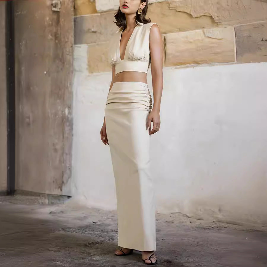 Sleeveless A-Line Top and Skirt Resort Set