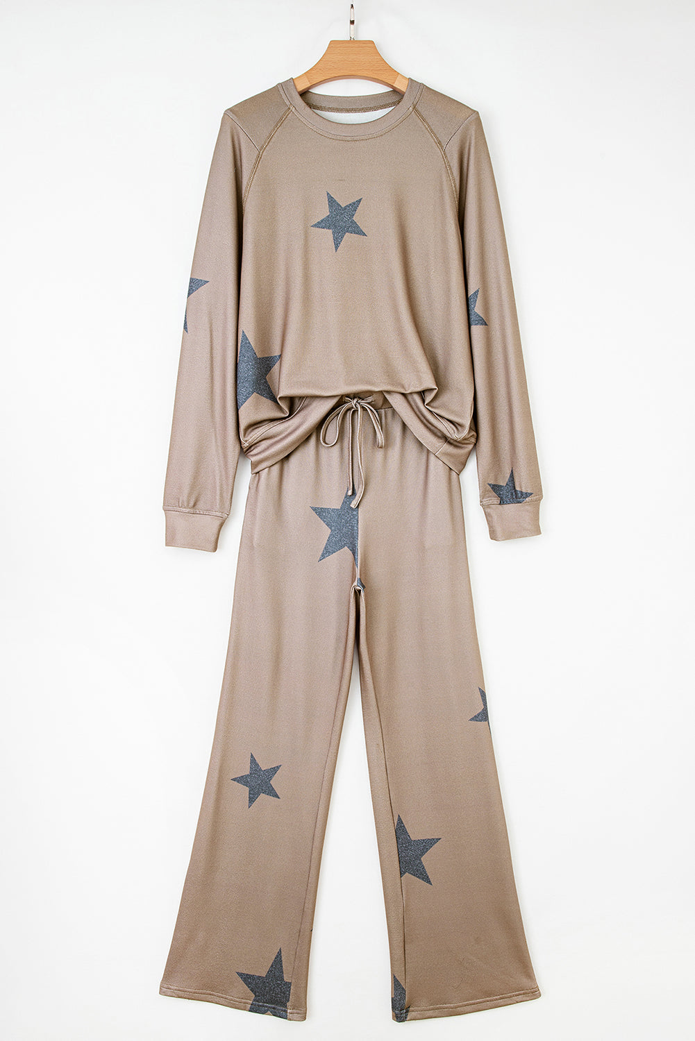 Star Print Lounge Set in Khaki