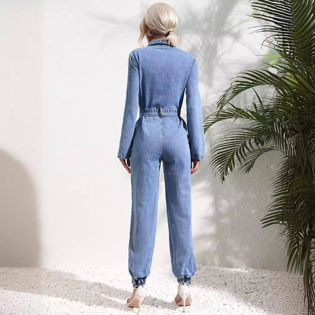 Denim Wide-Leg Jumpsuit