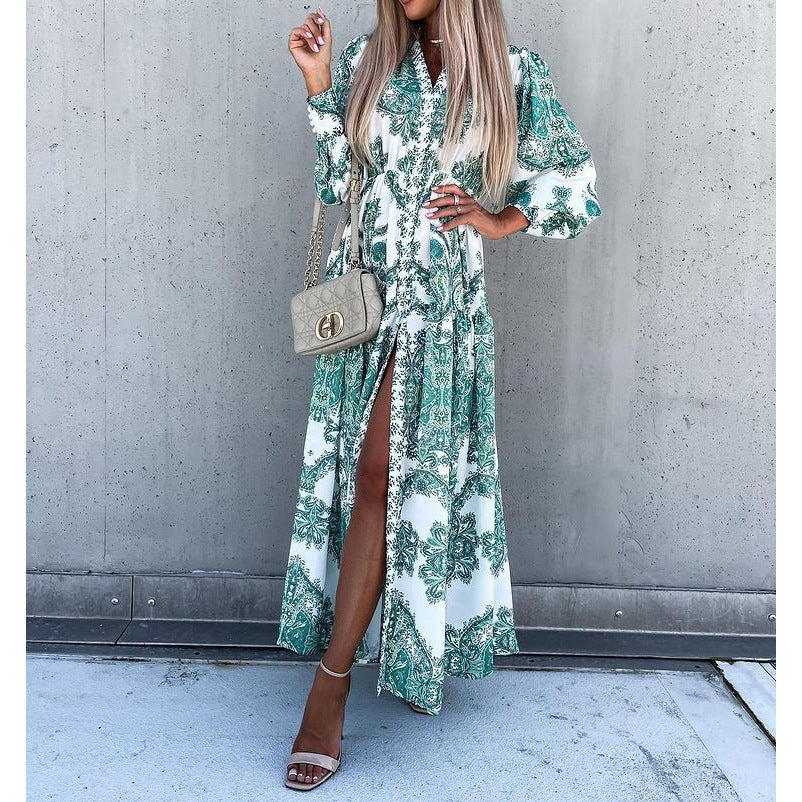 Bohemian Print Loose Maxi Dress