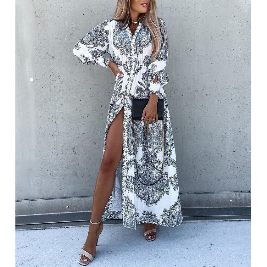 Bohemian Print Loose Maxi Dress