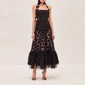Floral Embroidered Halter Dress