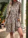 Mock-Neck Long Sleeve Mini Dress