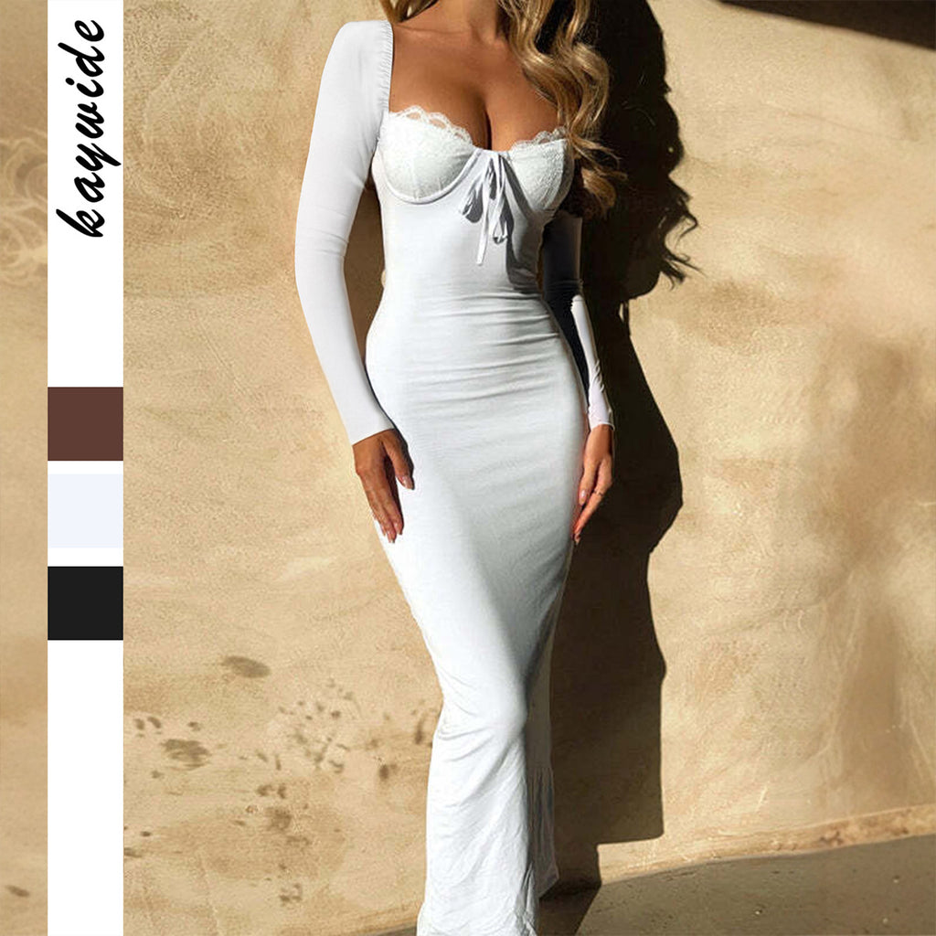 Long-Sleeve Bodycon Maxi Dress