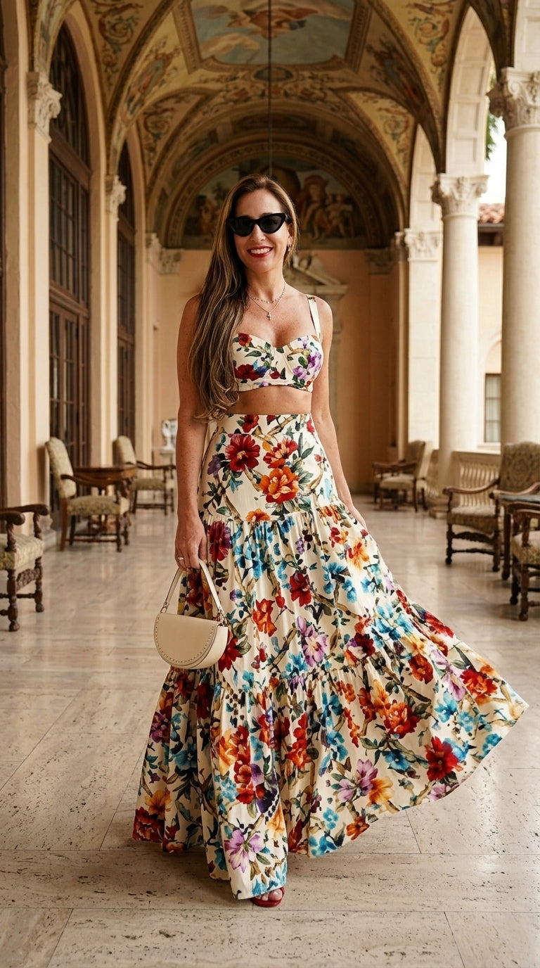 Two-Piece Boho Print Maxi Set